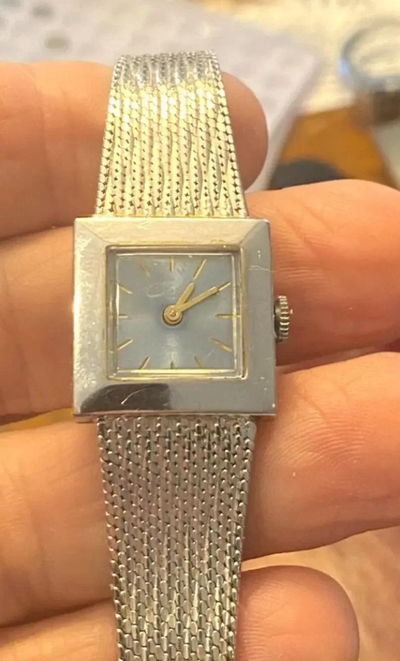 Women's VTG Chateau Swiss Watch, Silver Tone with Light Blue Face,REPAIR